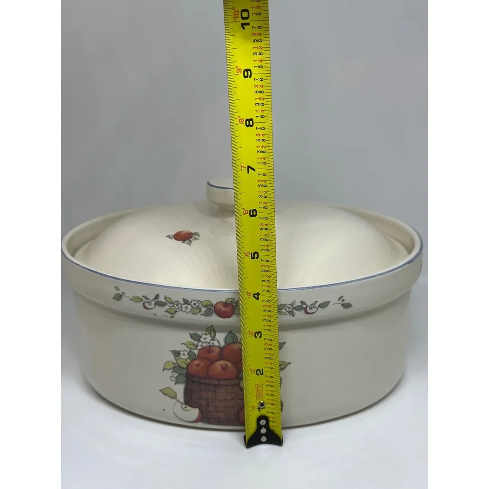 VTG International China Co Casserole Dish Cream Apple Orchard Susan Winget 1995